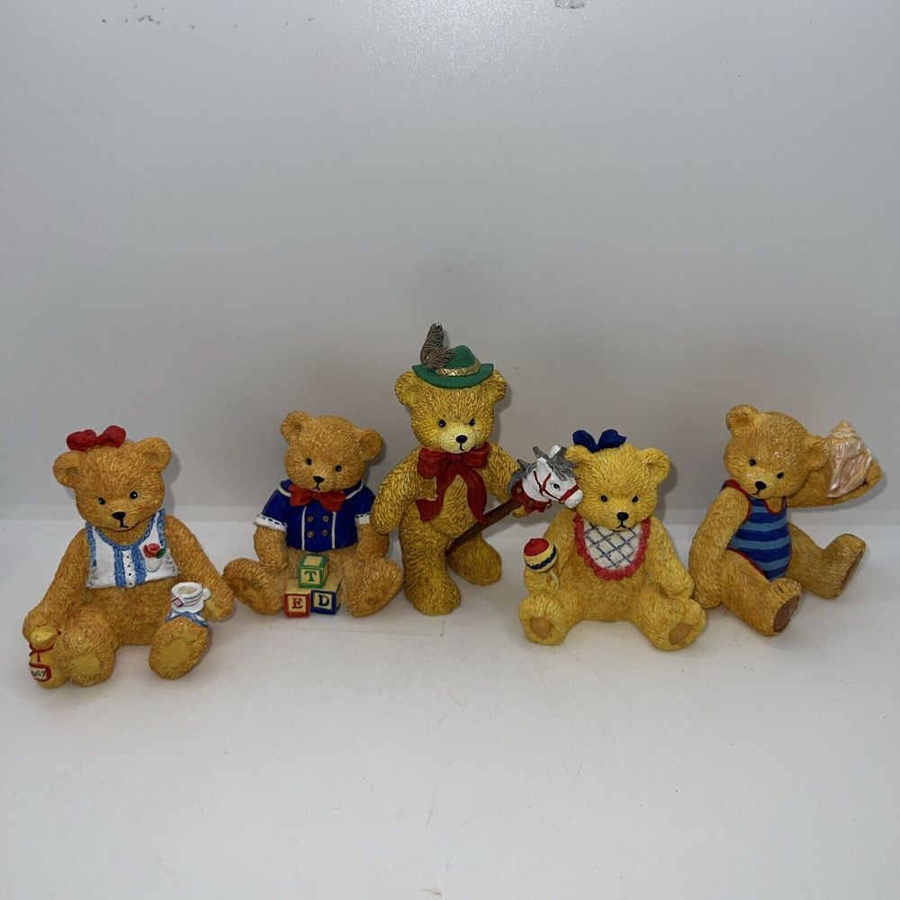 Vintage 1996 Bronson Collectibles Bears Lot Of 5 Figurines‎
